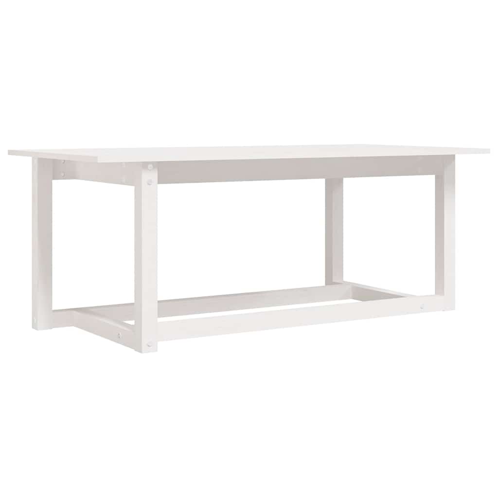 vidaXL Coffee Table White 110x55x45 cm Solid Wood Pine 2