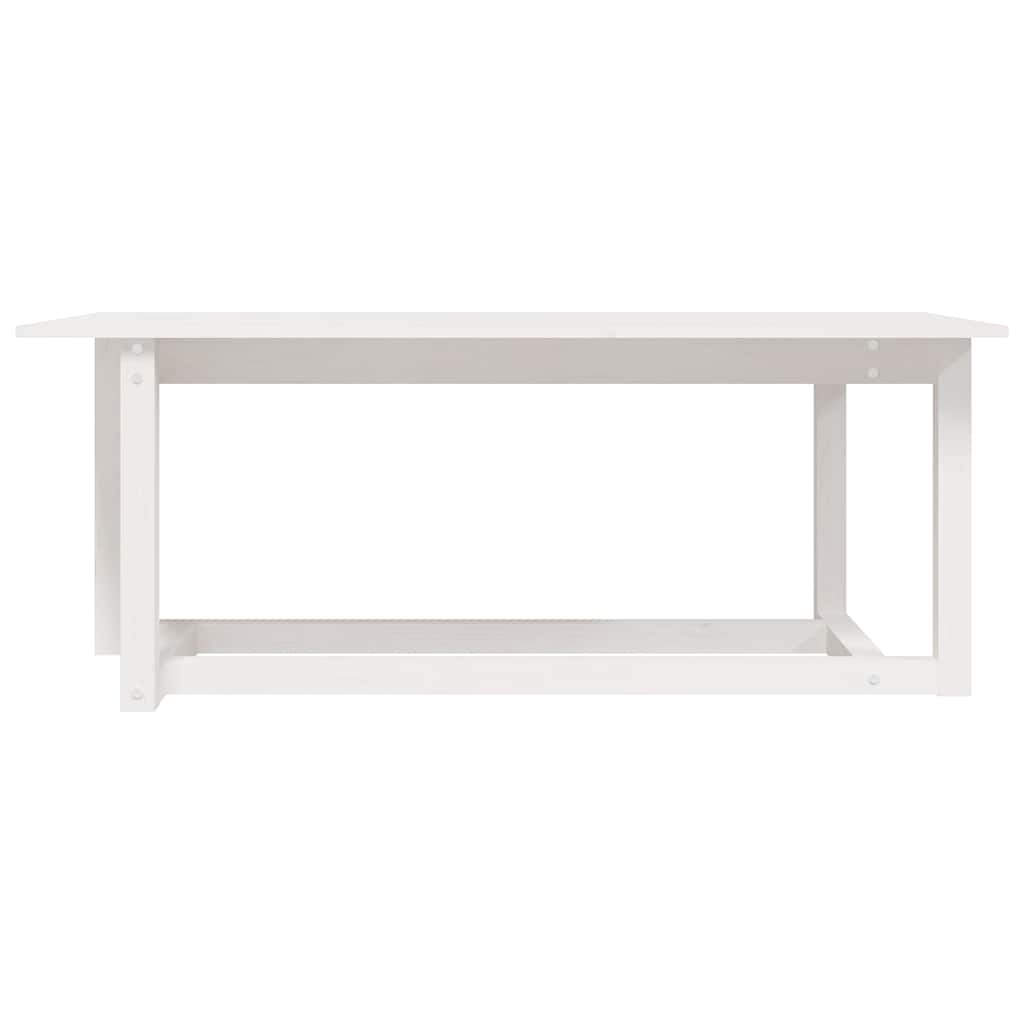 vidaXL Coffee Table White 110x55x45 cm Solid Wood Pine 3