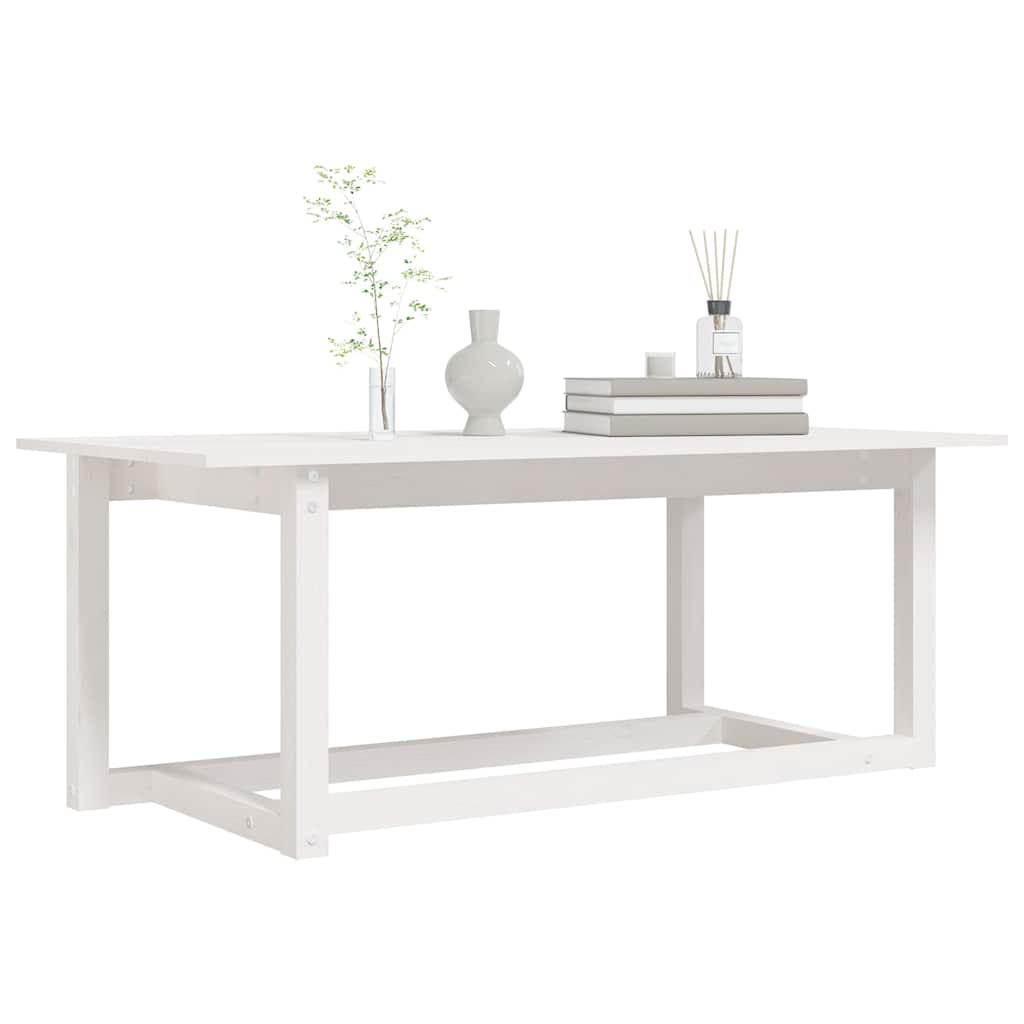 vidaXL Coffee Table White 110x55x45 cm Solid Wood Pine 6