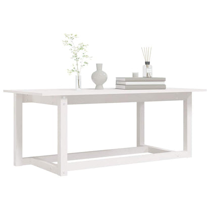 vidaXL Coffee Table White 110x55x45 cm Solid Wood Pine 6