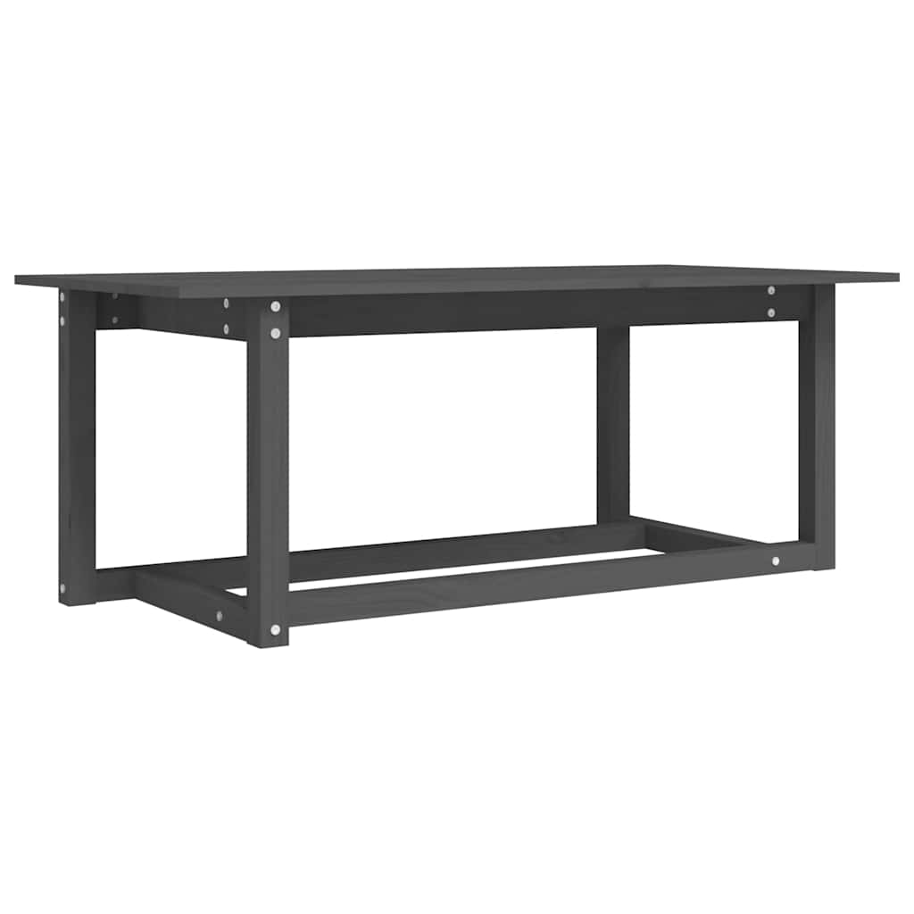 vidaXL Coffee Table Grey 110x55x45 cm Solid Wood Pine 2