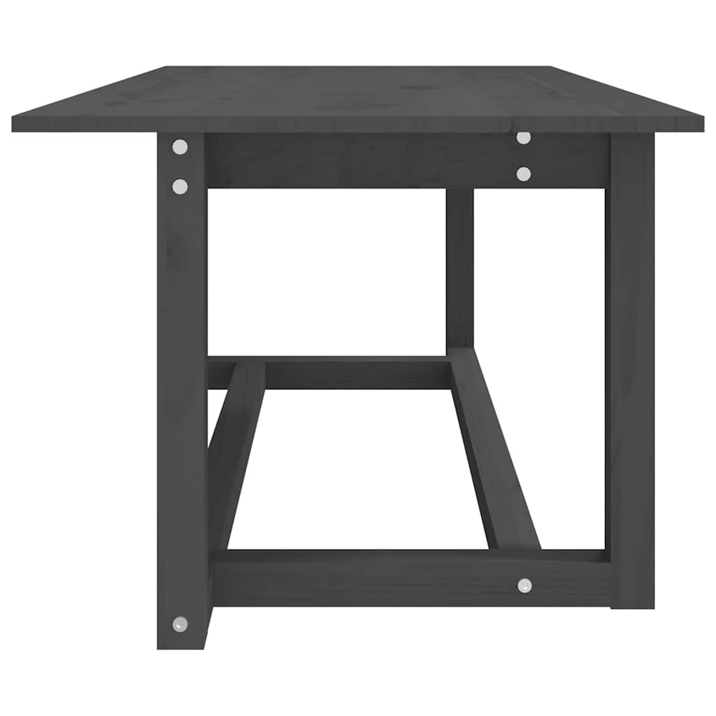 vidaXL Coffee Table Grey 110x55x45 cm Solid Wood Pine 4