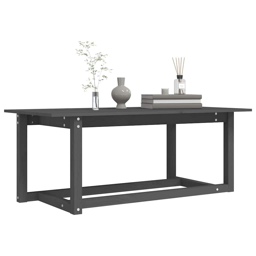 vidaXL Coffee Table Grey 110x55x45 cm Solid Wood Pine 6