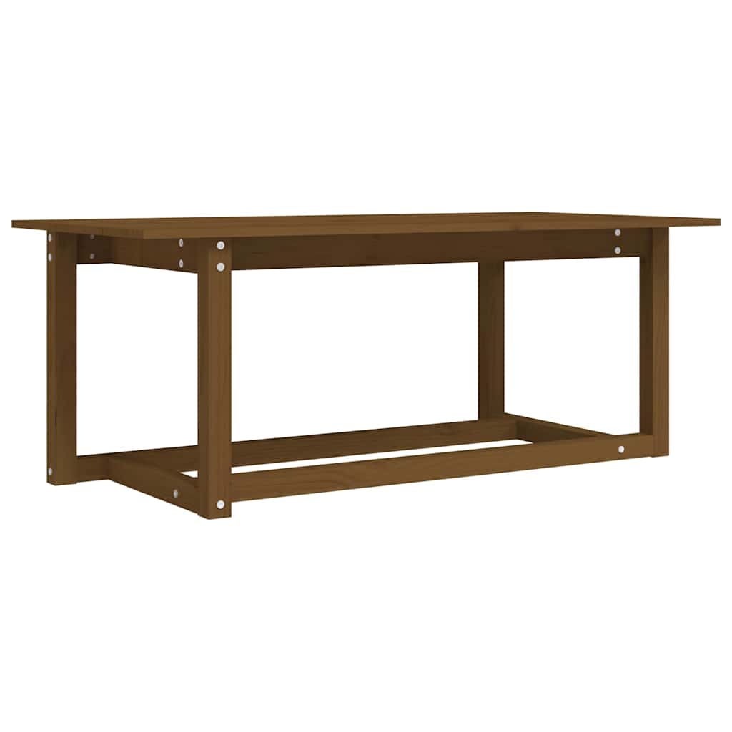 vidaXL Coffee Table Honey Brown 110x55x45 cm Solid Wood Pine 2