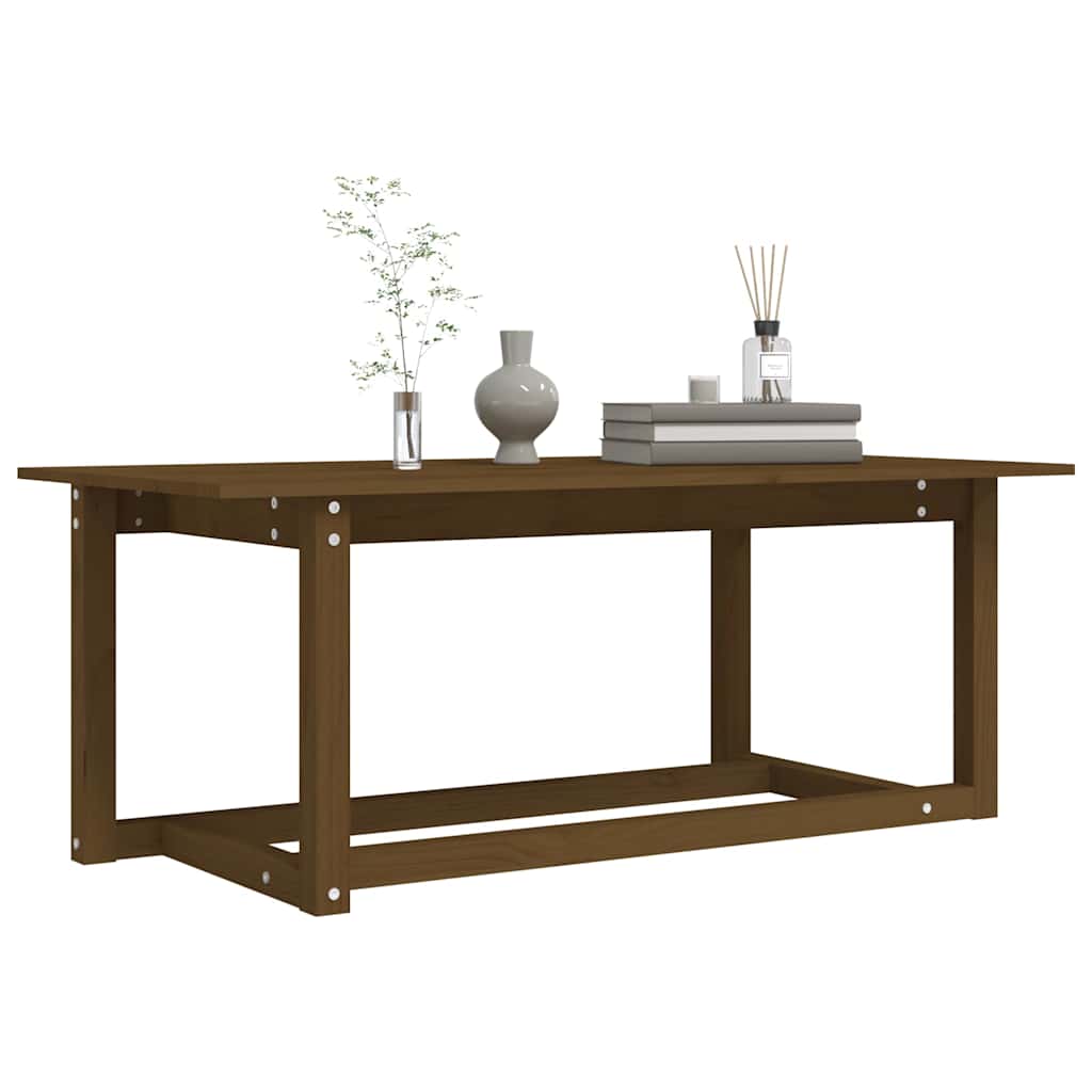 vidaXL Coffee Table Honey Brown 110x55x45 cm Solid Wood Pine 6
