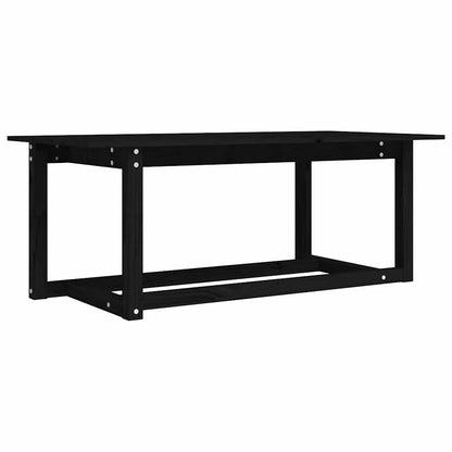 vidaXL Coffee Table Black 110x55x45 cm Solid Wood Pine 2