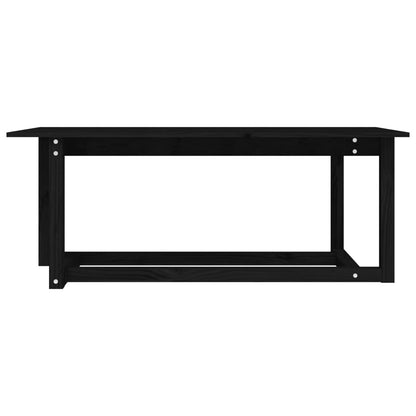 vidaXL Coffee Table Black 110x55x45 cm Solid Wood Pine 3