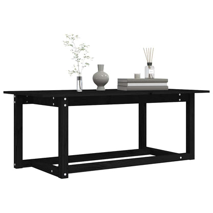 vidaXL Coffee Table Black 110x55x45 cm Solid Wood Pine 6