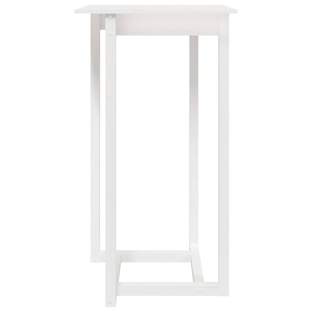 vidaXL Bar Table White 60x60x110 cm Solid Wood Pine 3