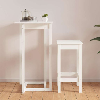 vidaXL Bar Table White 60x60x110 cm Solid Wood Pine 4