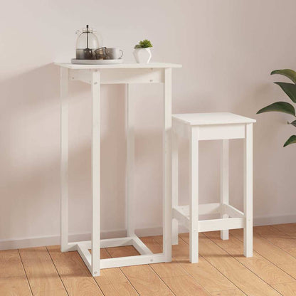 vidaXL Bar Table White 60x60x110 cm Solid Wood Pine 1