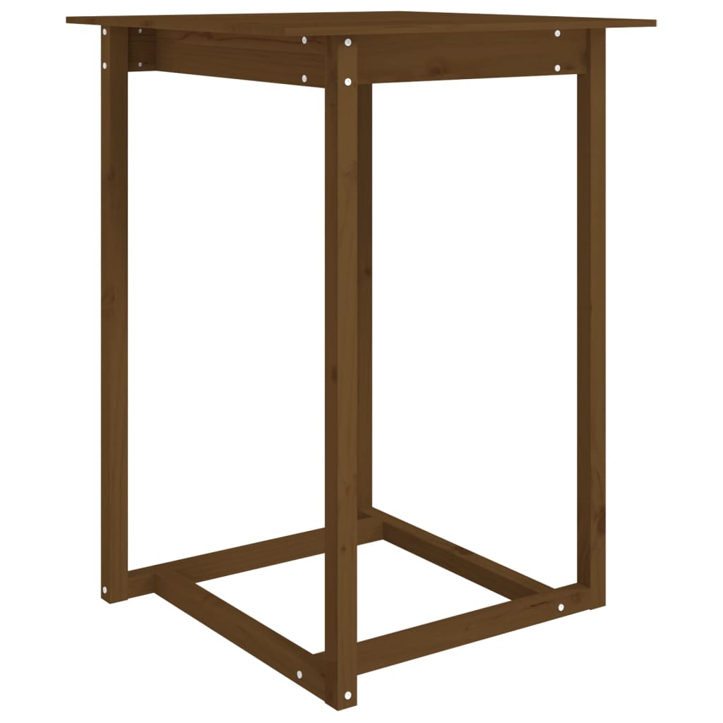 vidaXL Bar Table Honey Brown 80x80x110 cm Solid Wood Pine 2
