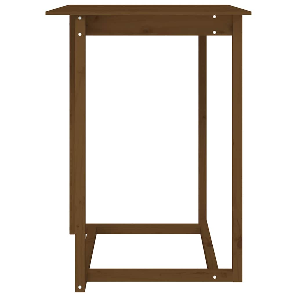 vidaXL Bar Table Honey Brown 80x80x110 cm Solid Wood Pine 3
