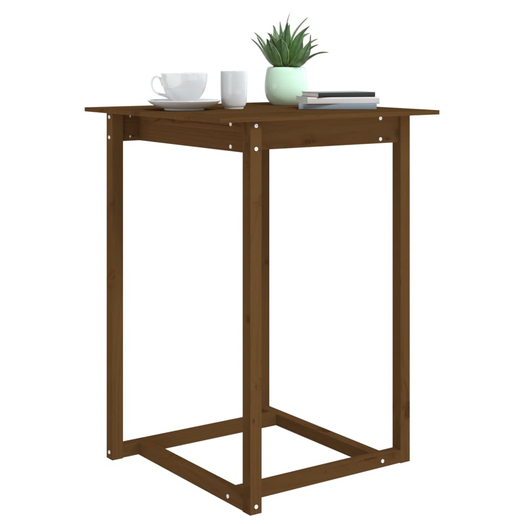 vidaXL Bar Table Honey Brown 80x80x110 cm Solid Wood Pine 5