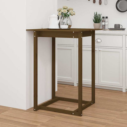 vidaXL Bar Table Honey Brown 80x80x110 cm Solid Wood Pine 1