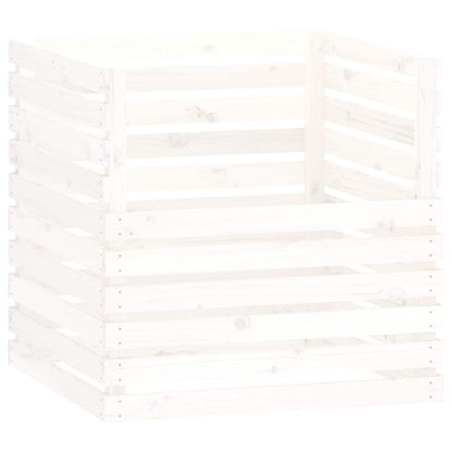 vidaXL Composter White 80x80x78 cm Solid Wood Pine 2