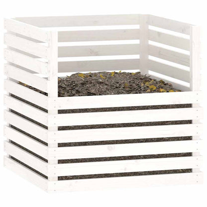 vidaXL Composter White 80x80x78 cm Solid Wood Pine 4