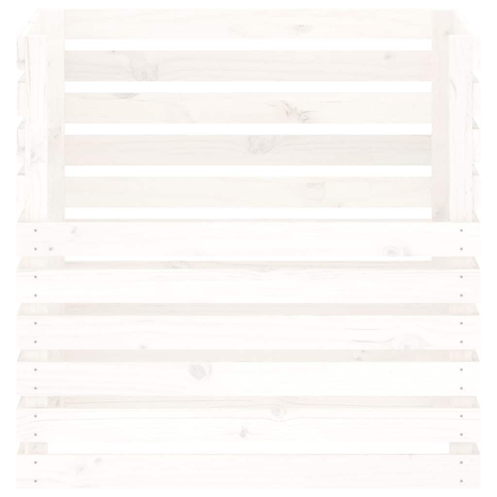 vidaXL Composter White 80x80x78 cm Solid Wood Pine 5