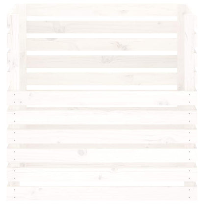 vidaXL Composter White 80x80x78 cm Solid Wood Pine 5