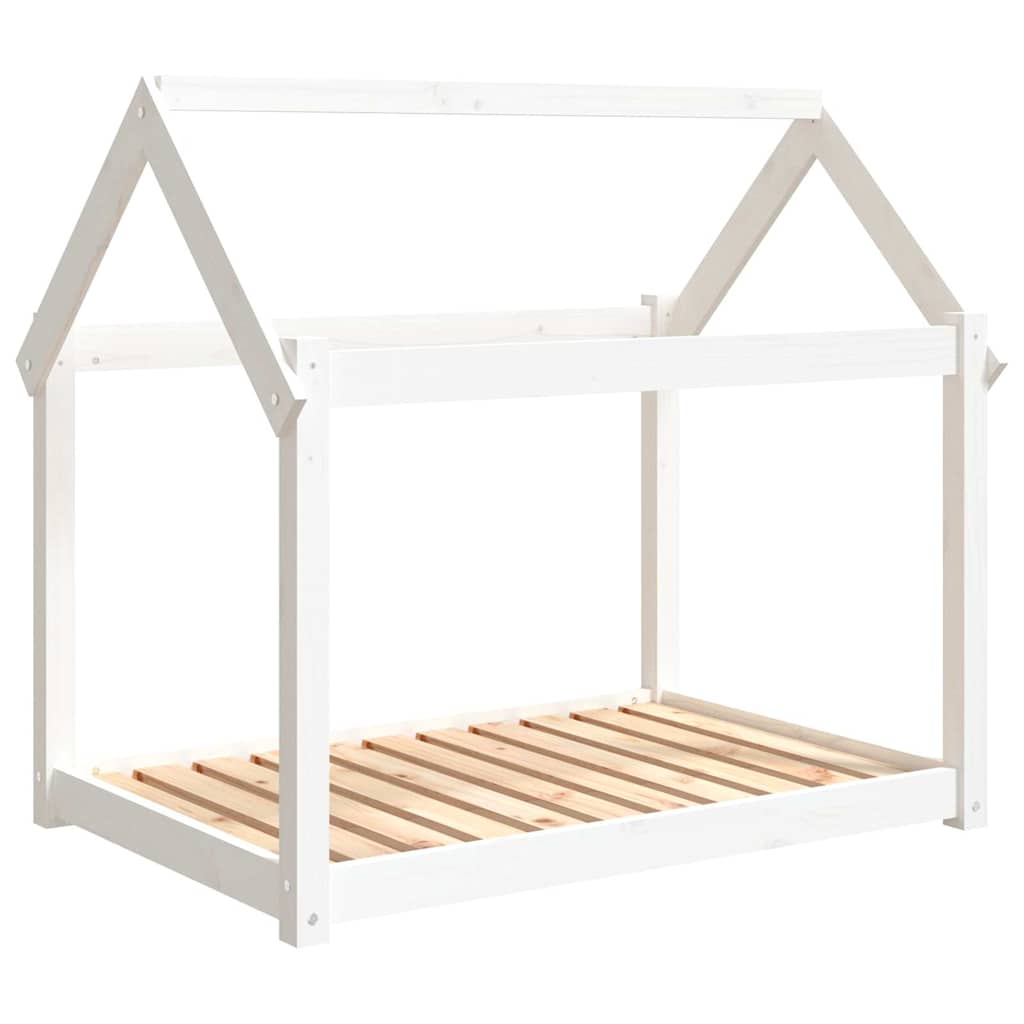 vidaXL Dog Bed White 101x70x90 cm Solid Wood Pine 2