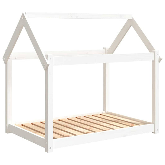 vidaXL Dog Bed White 101x70x90 cm Solid Wood Pine 2