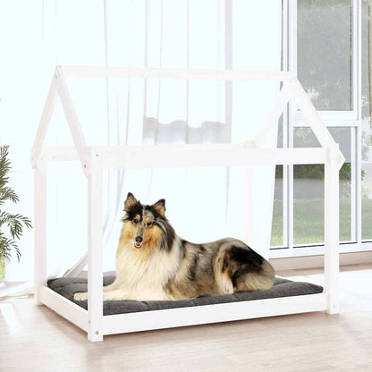 vidaXL Dog Bed White 101x70x90 cm Solid Wood Pine 3