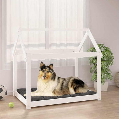 vidaXL Dog Bed White 101x70x90 cm Solid Wood Pine 1