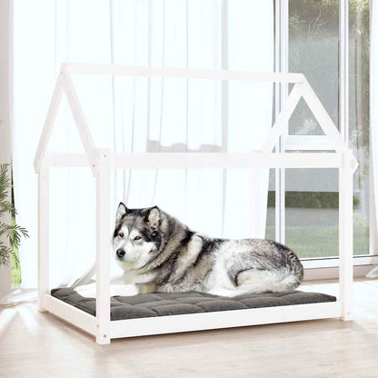 vidaXL Dog Bed White 111x80x100 cm Solid Wood Pine 3