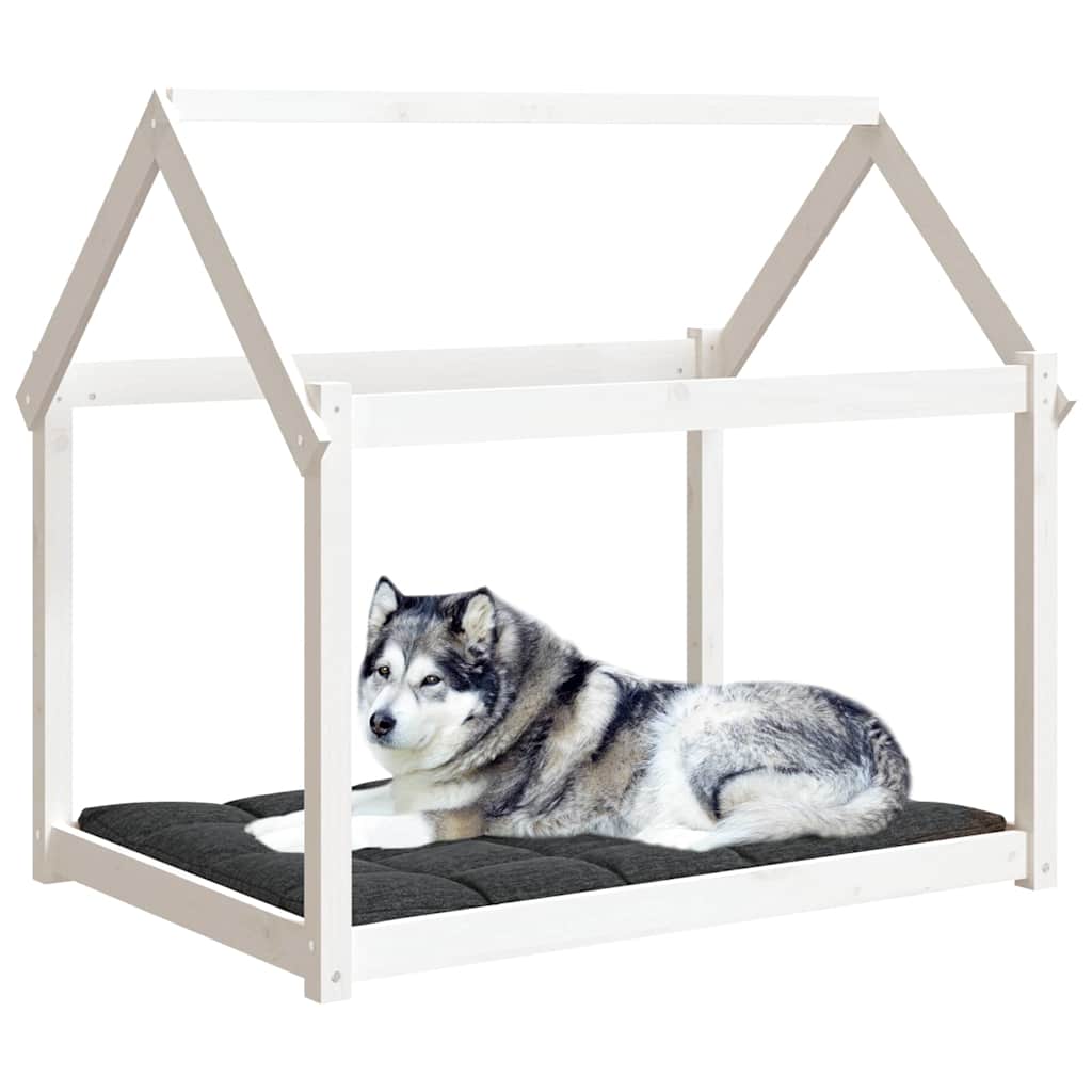 vidaXL Dog Bed White 111x80x100 cm Solid Wood Pine 6