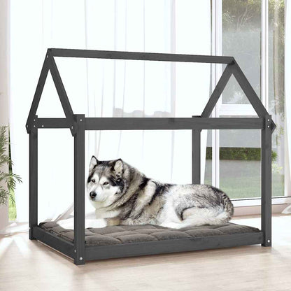 vidaXL Dog Bed Grey 111x80x100 cm Solid Wood Pine 3