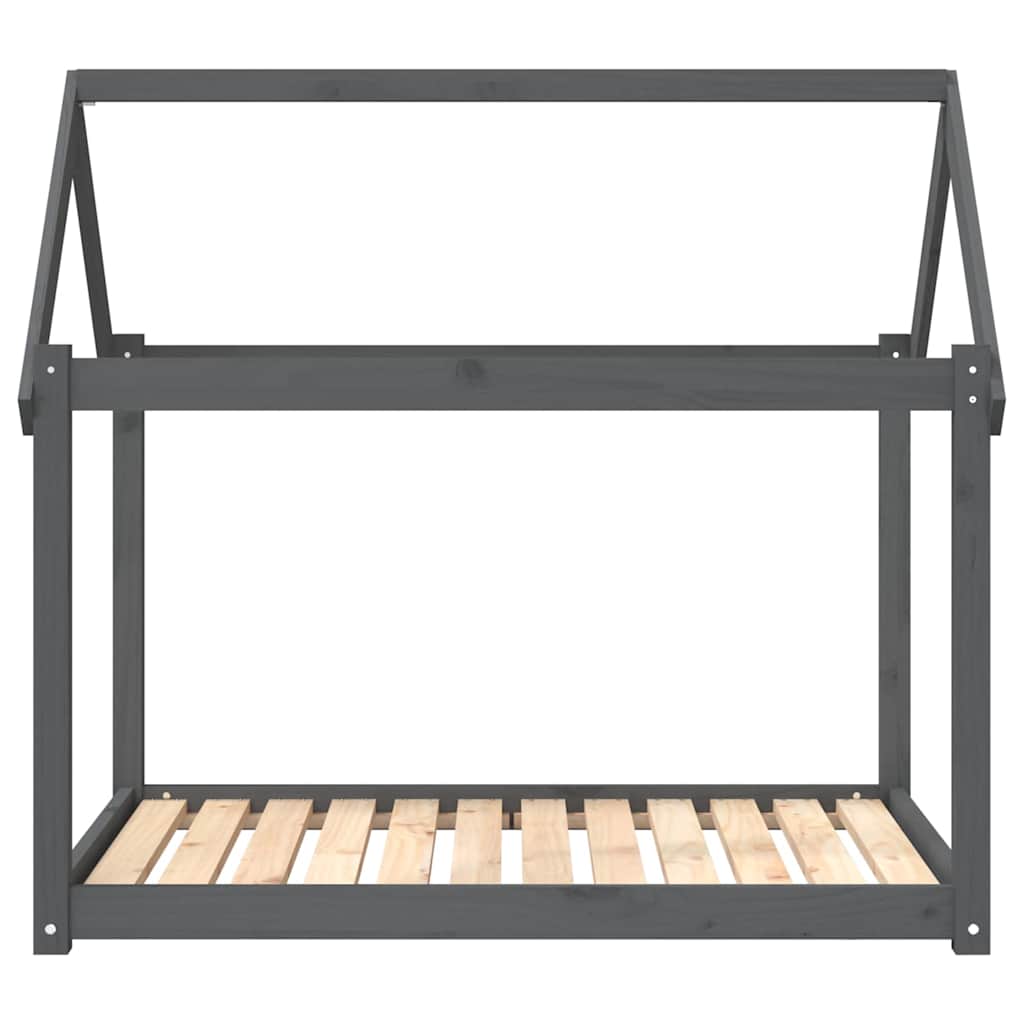 vidaXL Dog Bed Grey 111x80x100 cm Solid Wood Pine 5