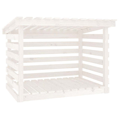 vidaXL Firewood Rack White 108x73x79 cm Solid Wood Pine 2