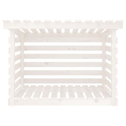 vidaXL Firewood Rack White 108x73x79 cm Solid Wood Pine 5