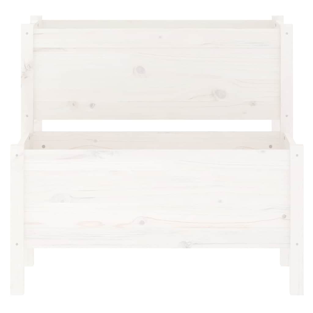 vidaXL Planter White 84.5x84x75 cm Solid Wood Pine 4