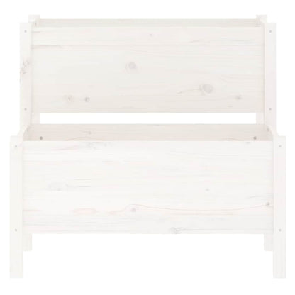 vidaXL Planter White 84.5x84x75 cm Solid Wood Pine 4