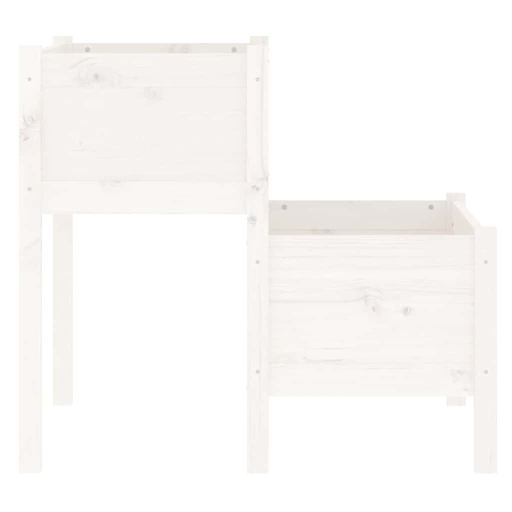 vidaXL Planter White 84.5x84x75 cm Solid Wood Pine 5