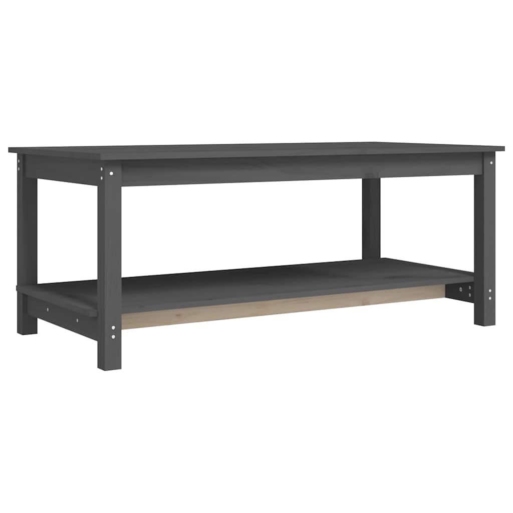 vidaXL Coffee Table Grey 110x55x45 cm Solid Wood Pine 2