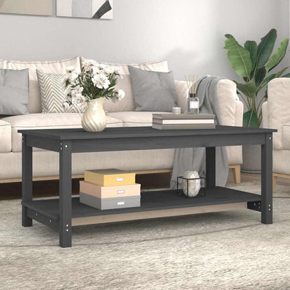 vidaXL Coffee Table Grey 110x55x45 cm Solid Wood Pine 3