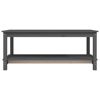vidaXL Coffee Table Grey 110x55x45 cm Solid Wood Pine 4