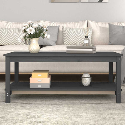 vidaXL Coffee Table Grey 110x55x45 cm Solid Wood Pine 1