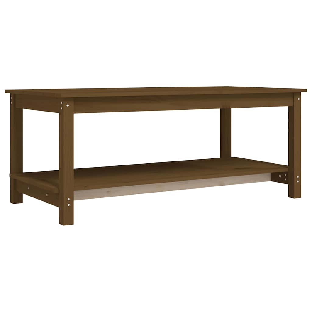 vidaXL Coffee Table Honey Brown 110x55x45 cm Solid Wood Pine 2