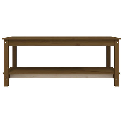 vidaXL Coffee Table Honey Brown 110x55x45 cm Solid Wood Pine 4