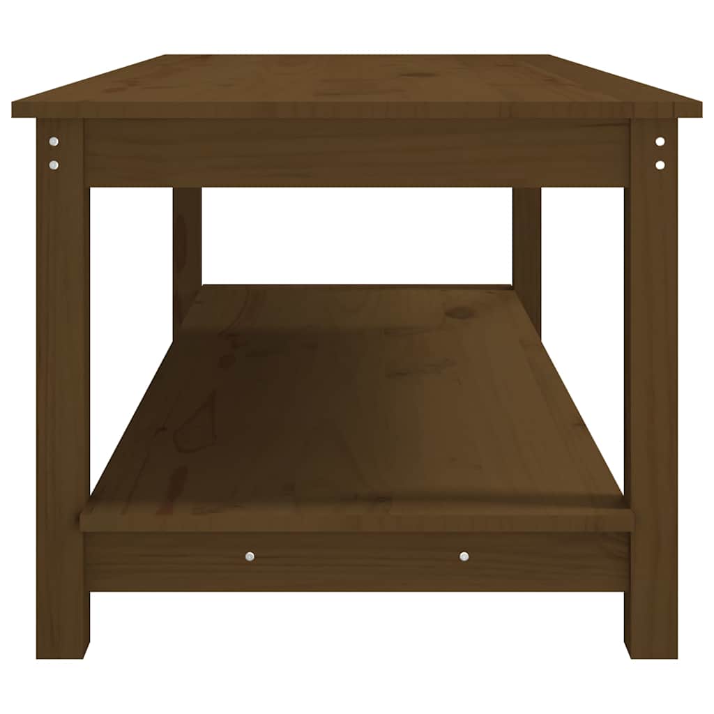 vidaXL Coffee Table Honey Brown 110x55x45 cm Solid Wood Pine 5