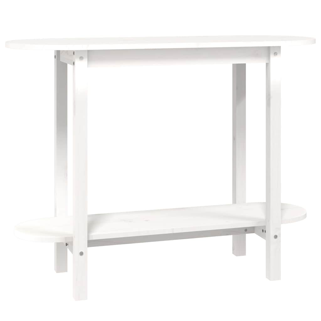 vidaXL Console Table White 110x40x80 cm Solid Wood Pine 2