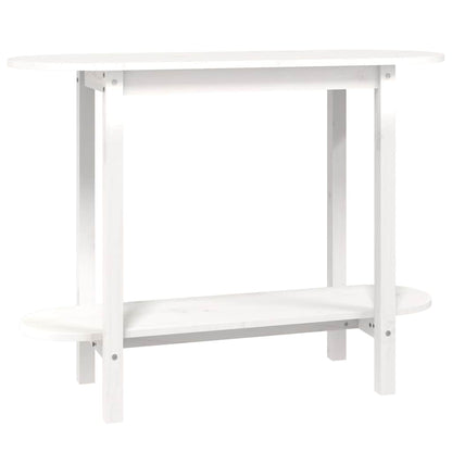 vidaXL Console Table White 110x40x80 cm Solid Wood Pine 2
