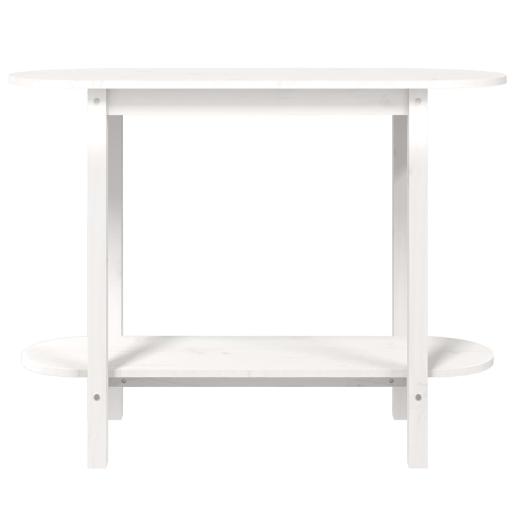 vidaXL Console Table White 110x40x80 cm Solid Wood Pine 5
