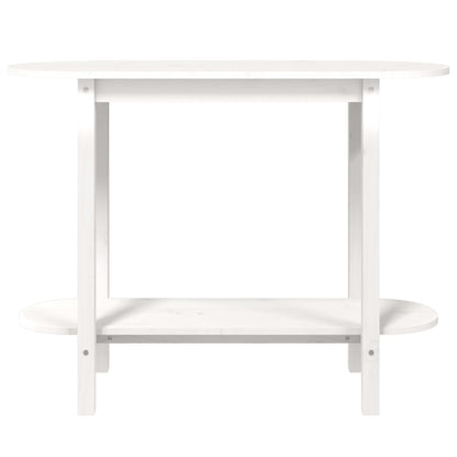 vidaXL Console Table White 110x40x80 cm Solid Wood Pine 5