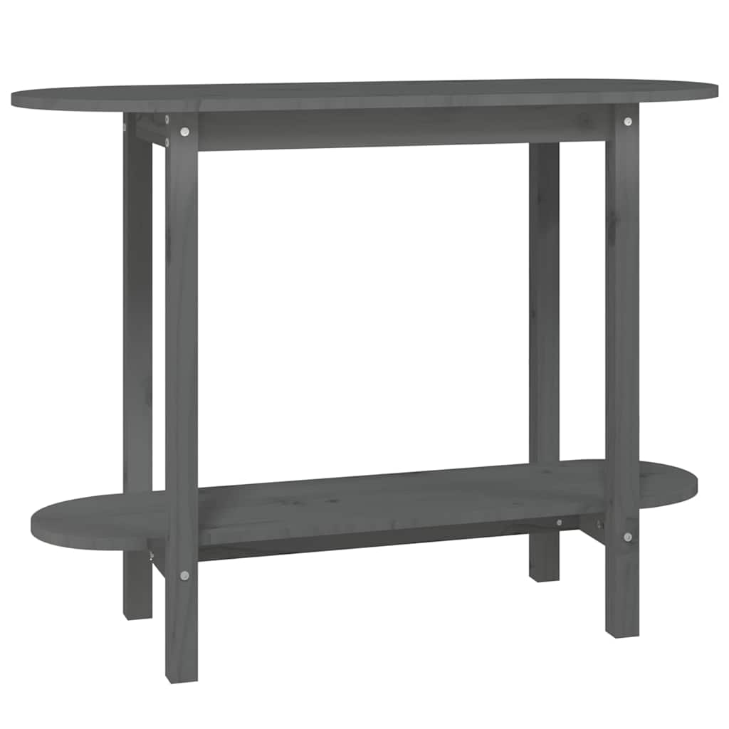 vidaXL Console Table Grey 110x40x80 cm Solid Wood Pine 2