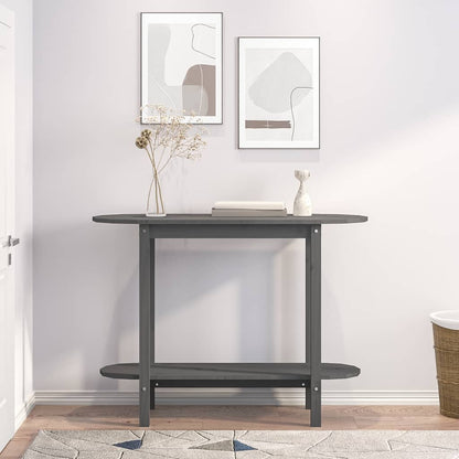 vidaXL Console Table Grey 110x40x80 cm Solid Wood Pine 3