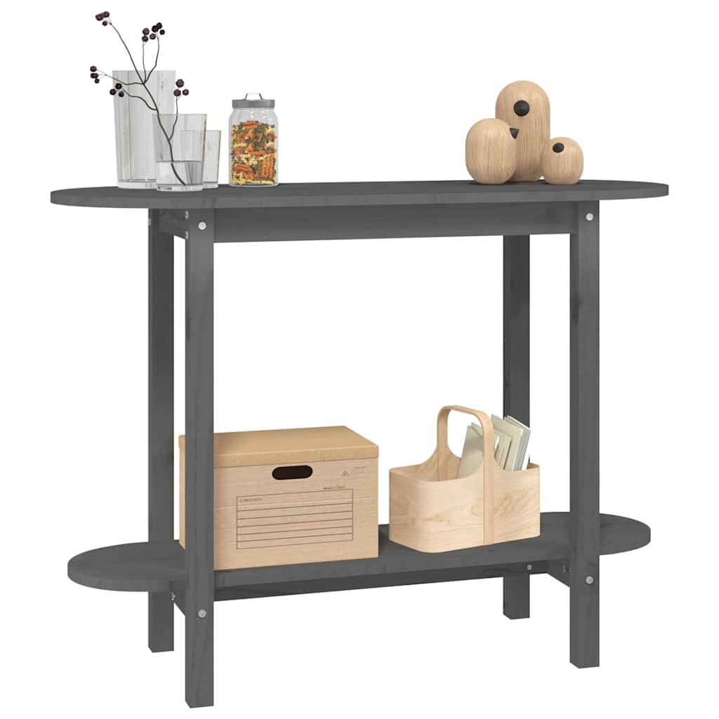 vidaXL Console Table Grey 110x40x80 cm Solid Wood Pine 4
